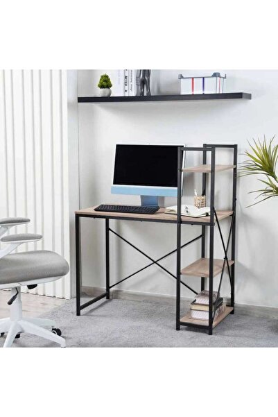 PAN HOME Weltech Writing Desk With Shelves -natural Black