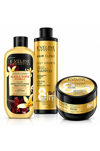 Eveline Cosmetics Σετ Eveline Μαλλιών + Σώματος – Σαμπουάν Oleo Expert Γρήγορ...