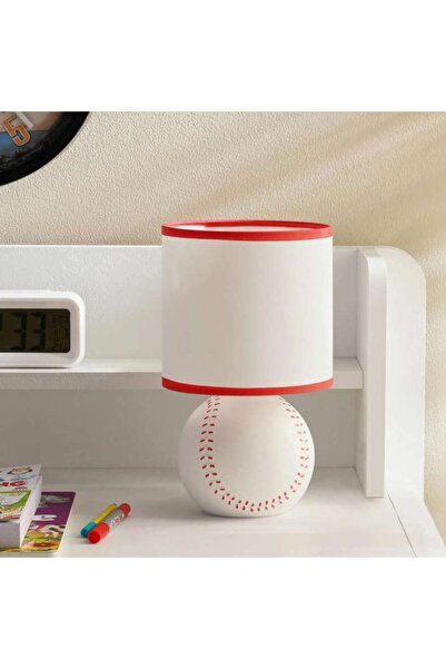 PAN HOME Baseball E14 Ceramic Table Lamp Dia 16x27.5cm - White