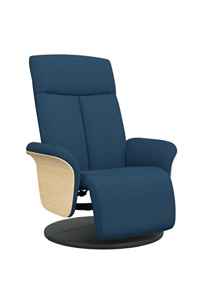 vidaxl Fotoliu rabatabil cu suport de picioare, albastru, textil