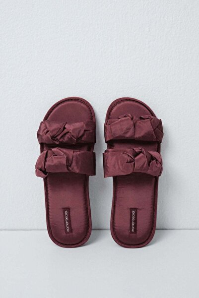 Women'secret Puffer knot double strap slippers