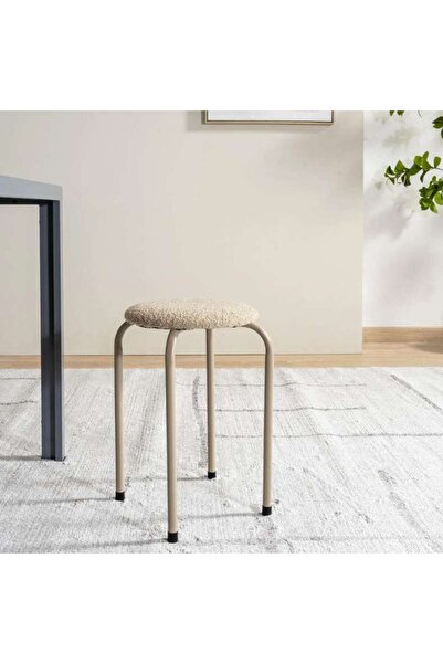 PAN HOME Marius Stool Round - Beige