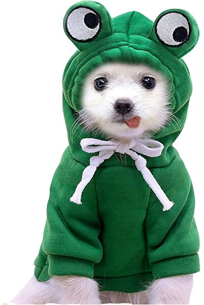 ELECDON Dog Hoodie, Dog Basic Sweater Coat Cute Frog Shape Warm Jacket Pet Co...