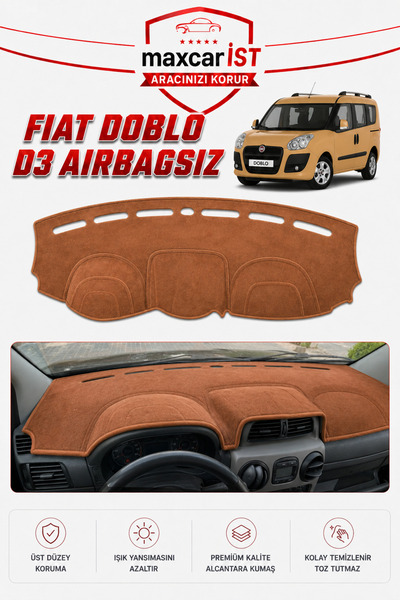 CYBERLİNE Fiat Doblo D3 Airbagsiz Elegance Serisi Uyumlu Torpido Koruma Örtüs...