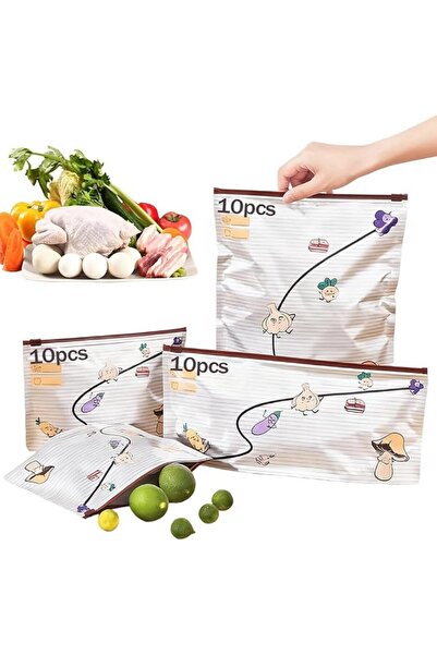KASTWAVE 10pcs Reusable Aluminum Foil Storage Bags, Large Set Stand Up Freeze...