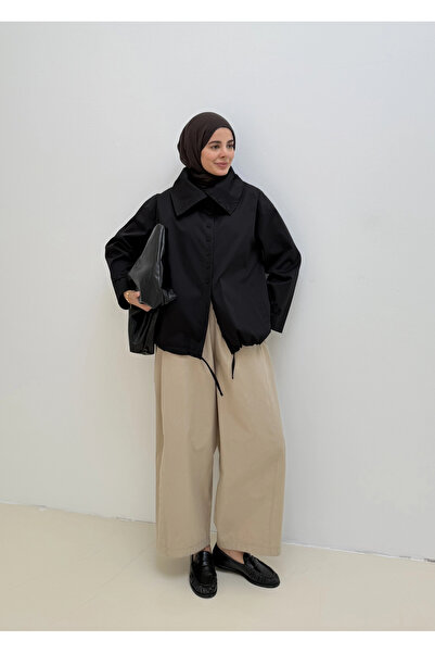 MODA AKSA 1235 YAKALI BOMBER CEKET SİYAH