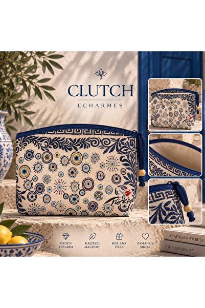 KADIN CLUTCH ETNİK NAZAR DESEN