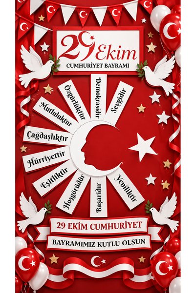 PROMISEBACKDROP2 200x200 cm Ek Dikişli, 29 Ekim, Cumhuriyet Bayramımız Kutlu ...