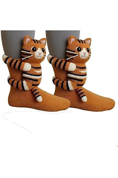 SYOSI Women's Winter Socks, Cozy 3D Knit Animal Novelty Design, Hand-Crochete...