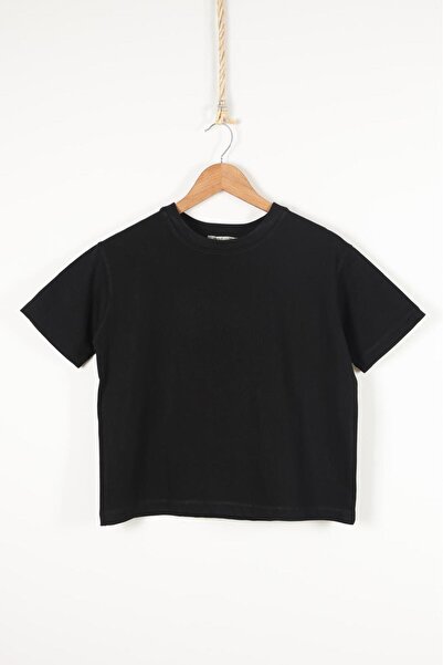 Twine basic %100 Pamuk Cropped Oversize Basic T-Shirt
