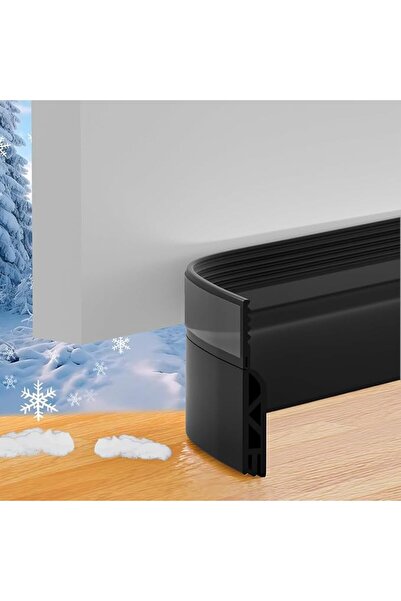 Yelajoy Under Door Draft Stopper, Door Sweep, Black, 78inches