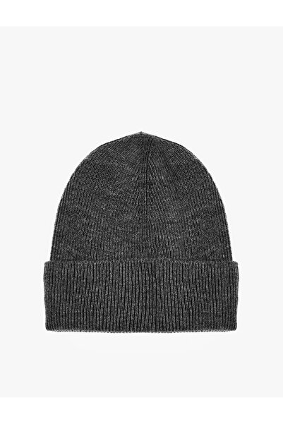 Koton Layered Beret with Slogan Print and Label Detail