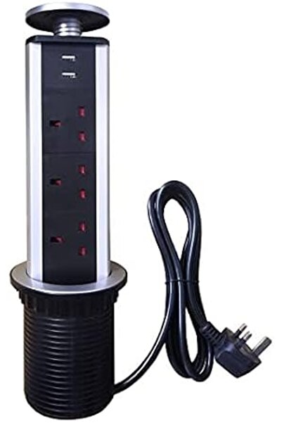 Bukela Pop Up Socket, Pull Pop Up Electrical Plug Socket Extension with 3 UK ...