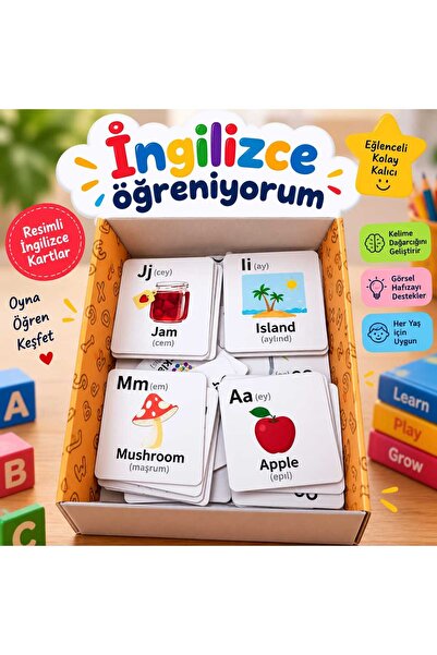 TOHA İngilizce Öğreniyorum Eğitici Kelime Kartları 52 Kart Türkçe Telaffuzlu ...