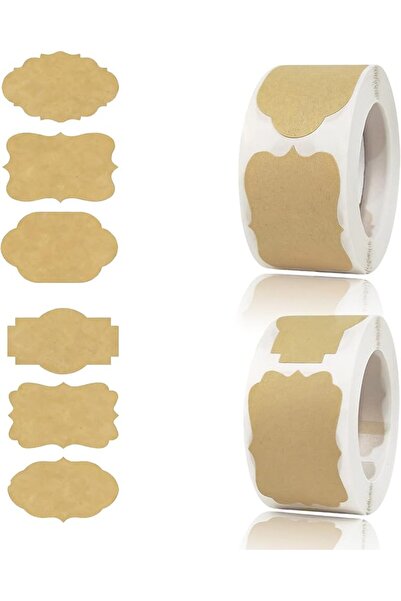 GENERAL Kraft Self-Adhesive Labels-Natural Kraft Paper-2 Rolls 250 Pieces Eac...