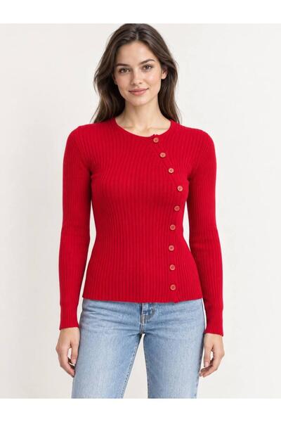 Flarsky Women's Knitwear Side Button Sweater
