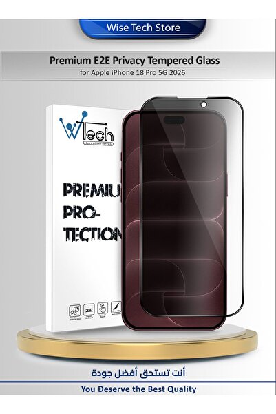 Wtech Apple iPhone 18 Pro 5G 2026 Premium E2E Series Privacy Full Cover Tempe...
