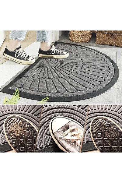 GENERAL Faoou Semi-Circular Door Mat, 60X90Cm, Heavy Duty All-Weather Mud Scr...