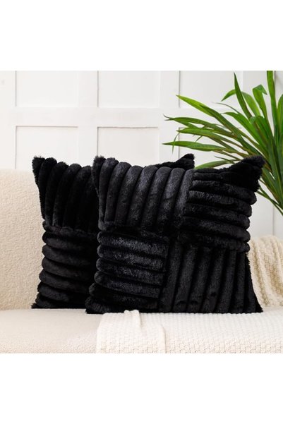 Tazweeq 2 Pcs Couch Decorative Throw Pillow Covers, 45 x 45 CM Soft Fluffy Cu...
