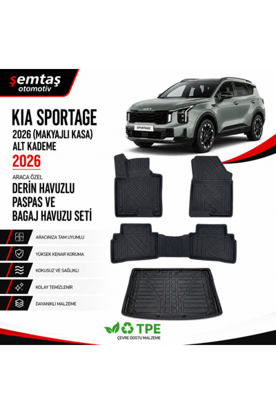 Semtaş Kia Sportage 2026 (yeni kasa) Alt Kademe Araca Özel Derin Havuzlu Pasp...