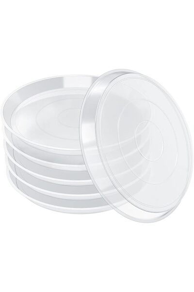 SYOSI 6 Pack Clear Plant Saucers for Pots, 6 Inch Plastic Plant Drip Trays, W...