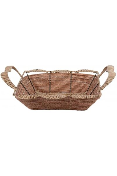 HOMEVEO Multipurpose Decorative Square Brown Fruit Basket
