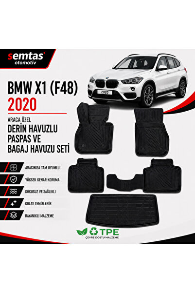 BMW X1 F48 2020 Araca Özel Derin Havuzlu Paspas ve Bagaj Havuzu Seti