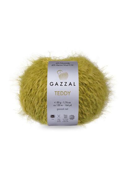 Gazzal Teddy 40% Merino Wool 60% Polyamide – 50 g 150 m Fluffy Knitting Yarn-...