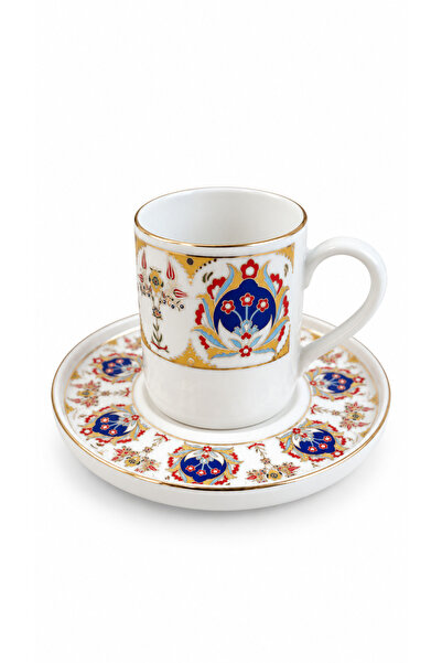 qtahya homes queen of kütahya Saray Motif 6-Person Porcelain Cup Set