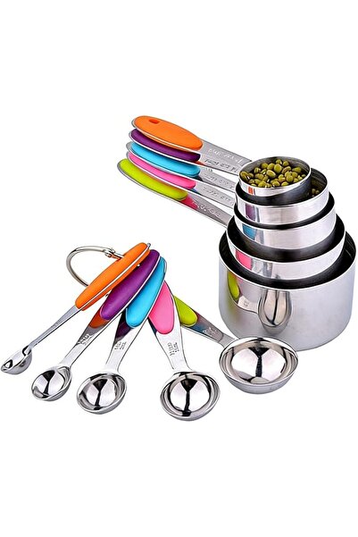 GENERAL 10-Piece Stainless Steel Measuring Cups and Spoons Set with Detachabl...
