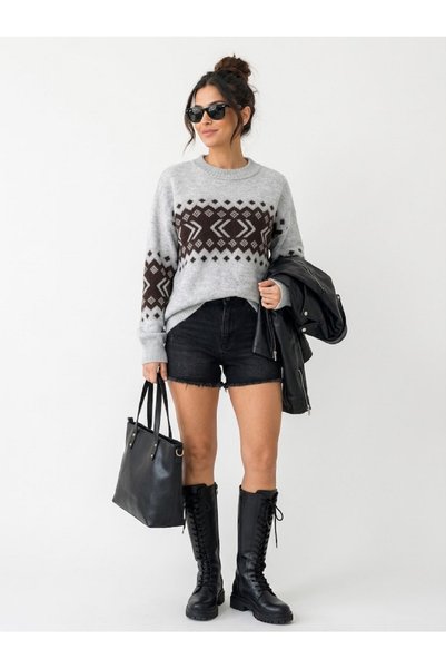 AÇELYA TEKSTİL Crew Neck Women's "New Season Knitwear" "New Season • the Power of Pattern" with Its Soft Texture and Elegance