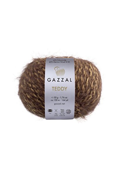 Gazzal Teddy 40% Merino Wool 60% Polyamide – 50 g 150 m Fluffy Knitting Yarn-...