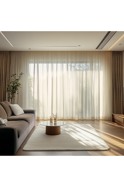 ArasyaHome Cream Simple Voile Curtain