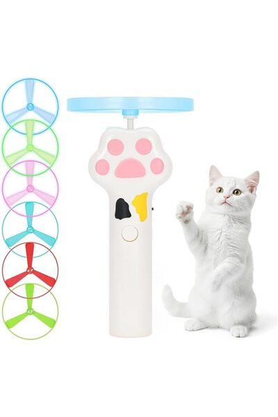 NIUBI Cat Fetch Launcher,Flying Disc Toy Rechargeable with 10 Flying Discs,Fl...