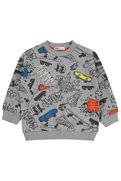 Civil Boys Civil Erkek Çocuk Graffiti Empirme Sweatshirt | 2 İp Uzun Kol | Ok...