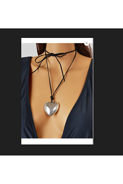 zerzembe Designer Lace-Up Big Heart Necklace