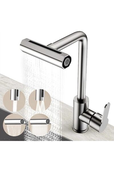 HASTHIP Kitchen Taps, Waterfall Stainless Steel Spray Sink Tap Mixer for Kitc...