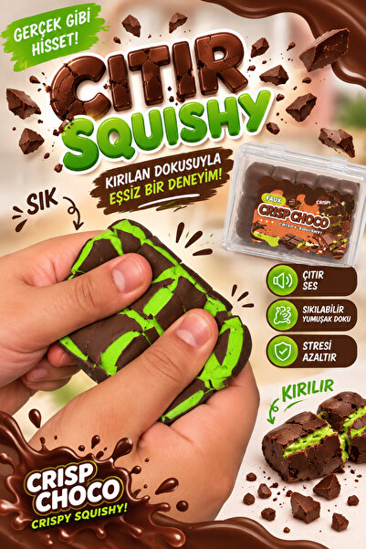 PERİBOİA Sukuşi Oyuncak Çikolata ASMR Sesli Kırılabilen Stres Oyuncağı 1 Adet