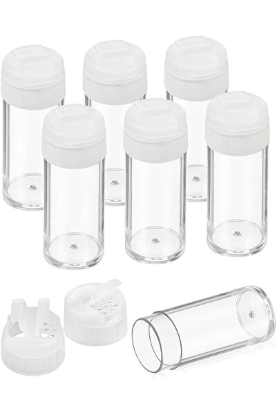 KASTWAVE 6 Pieces Mini Empty Travel Jars, 15g Clear Plastic Loose Powder Cont...