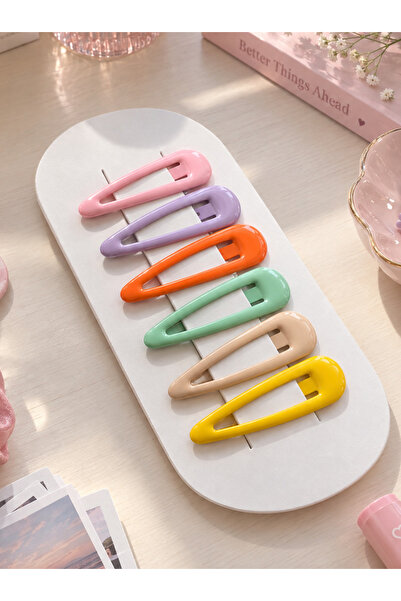 Genel Markalar Üçgen Model Karışık Pastel Renk 5 cm 6lı Çıt Çıt Toka