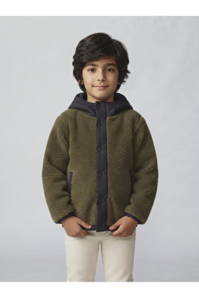 PIQUE Boy's Coat Plush Detailed Children's Coat