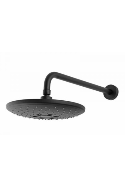 ROMSTAL Pară de duș cu braț, Romstal, Iris, negru mat, D.24 cm
