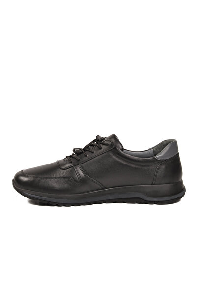 AYK'S Black Genuine Leather Lace-Up Large Size Men's Casual Shoes 0232120