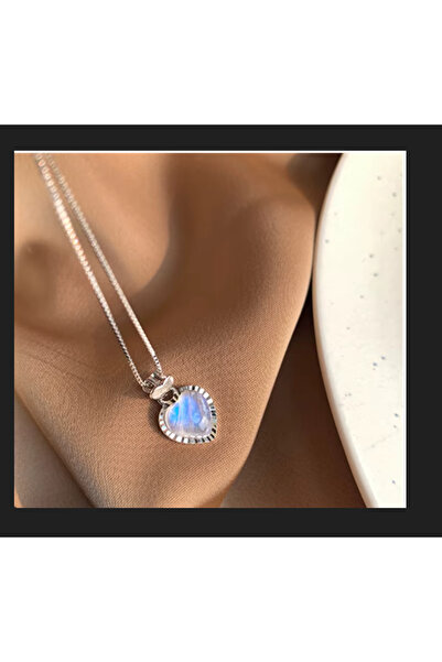 zerzembe Elegant Heart Blue Shiny Necklace