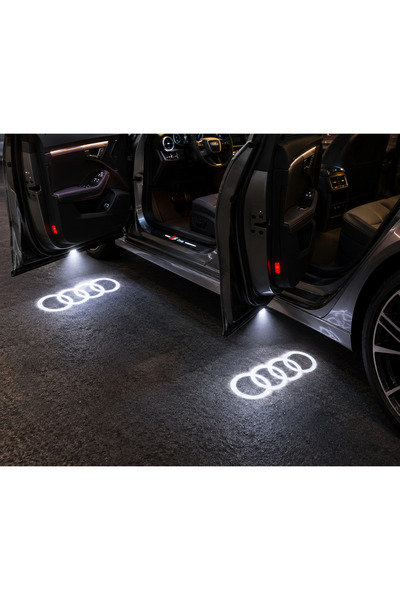 Genel Markalar Kapı Altı LED Audi Logo Projektörü Hayalet Işık 2’li Set