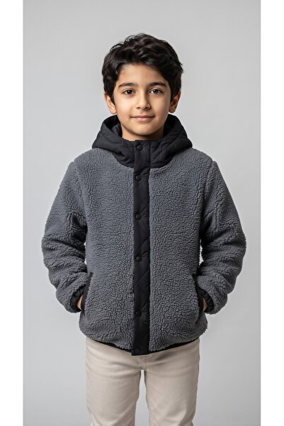 PIQUE Boy's Coat Plush Detailed Children's Coat