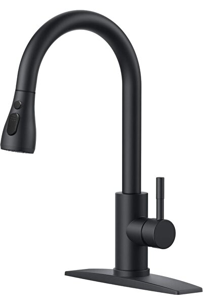 Generic Black Kitchen Faucet, 304 Stainless Steel Kitchen Faucet with Pull Do...