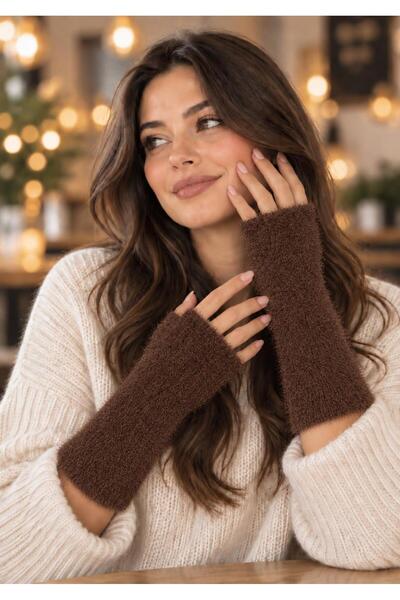Wearflawless Trend New Bearded Fluffy Fingerless Open Gloves, Winter New Fing...