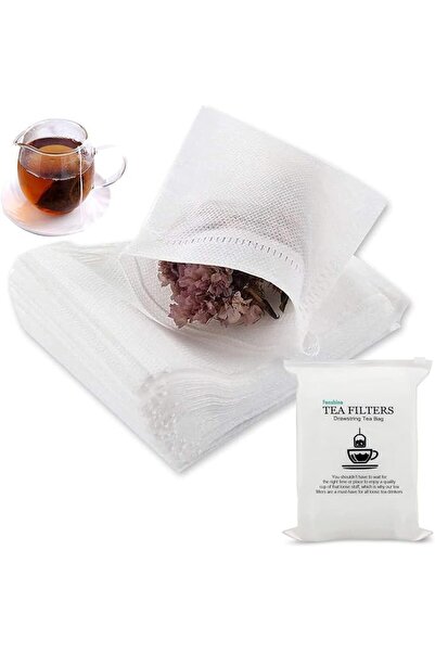 fenshine 200 Disposable Tea Bags with Drawstring for Loose Leaf - Natural Fil...