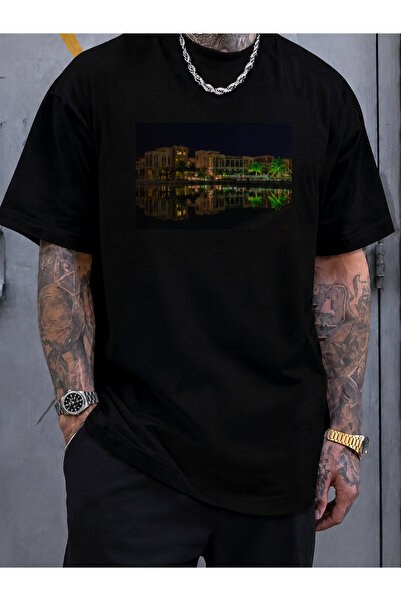 Wonder of U Architectural Cityscape Graphic Men's Cotton Crew Neck T-Shirt